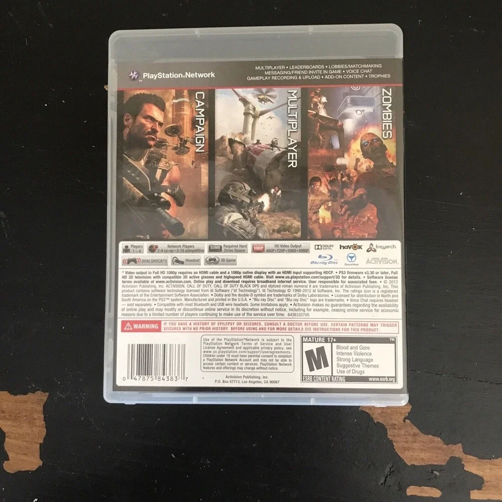 Call of‎ Duty: Black Ops II 2 (Sony PlayStation 3, 2012) unTested